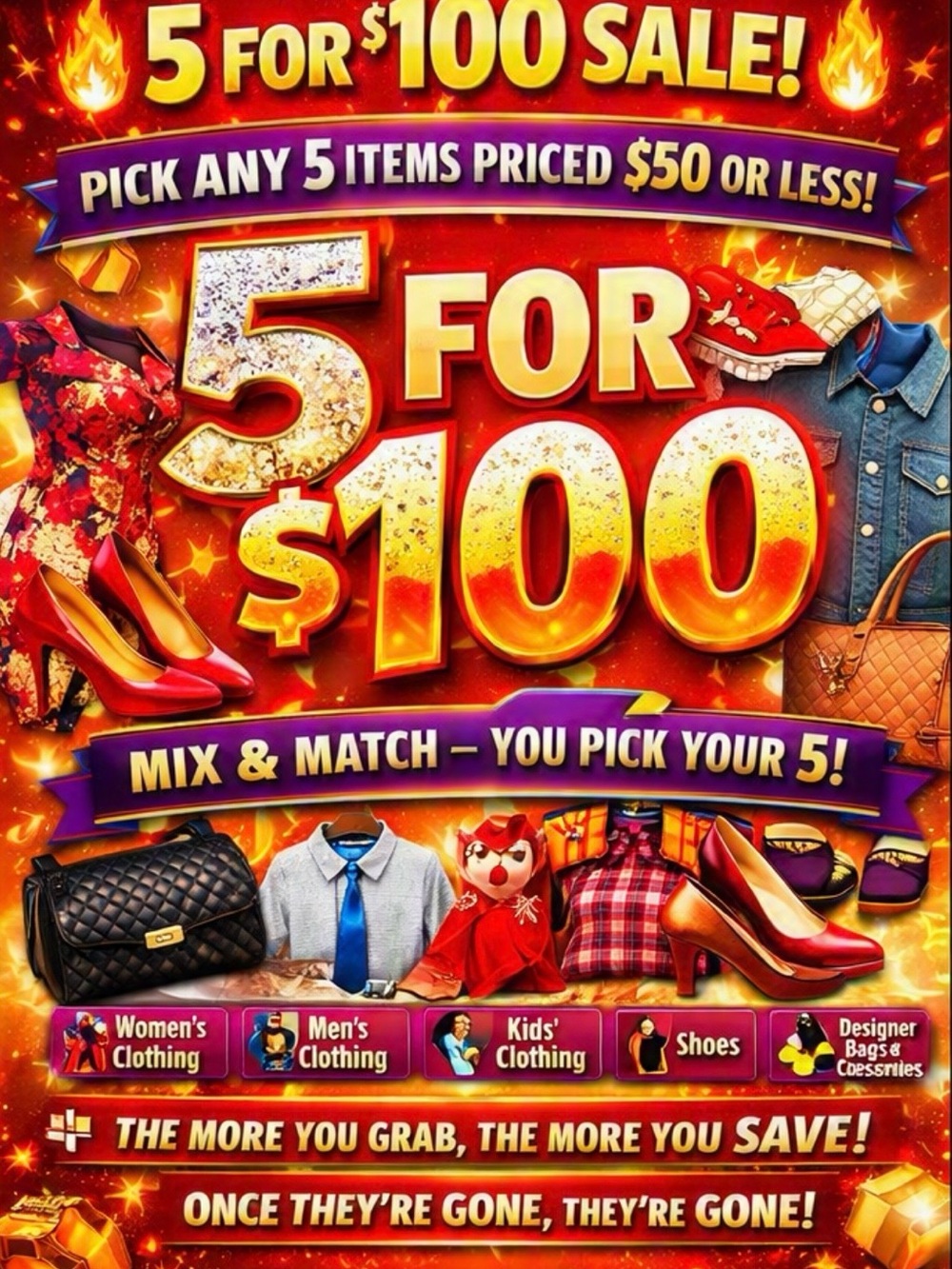 5 for $100 Sale 🛍️🛍️